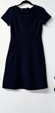 TALBOTS Navy Blue Short Sleeve Zipup Women Dress (Sp)