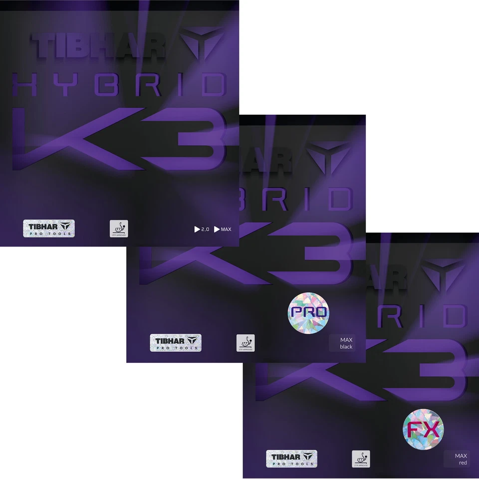 Tibhar Hybrid K3 / PRO / FX / DOPPELPACK / Tischtennisbelag / NEU