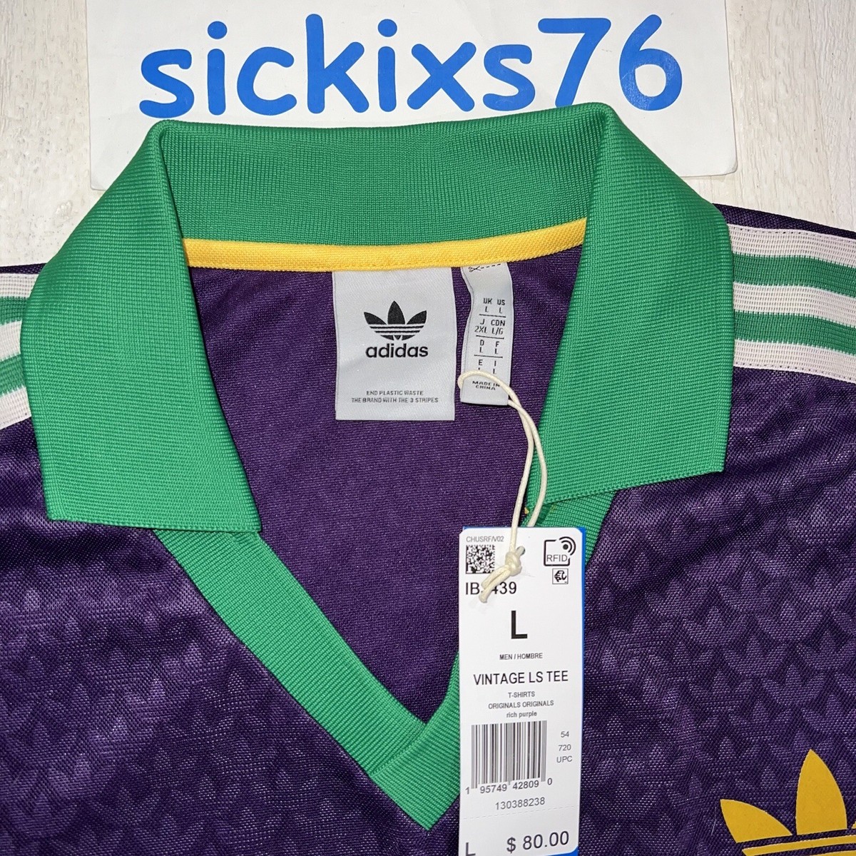 Adidas Long Sleeve Adicolor '70's Vintage Men's T-Shirt Size