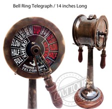 Messing Vintage Schiff Telegraph Marine Motor Zimmer Dekorativ 14 " Sammlerst&uuml;ck