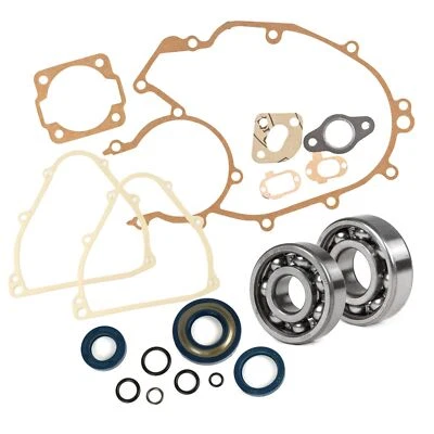 MF BRAND Kit Cuscinetti Albero + Paraoli O-Ring Guarnizioni Motore per Ape 50 Cono 19 20