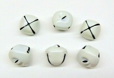 Large WHITE Metal JINGLE BELLS 30mm ~ Over 1" ~ Crafts Wedding Wands ~ Shiny