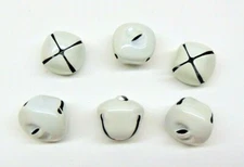 Large WHITE Metal JINGLE BELLS 30mm ~ Over 1" ~ Crafts Wedding Wands ~ Shiny