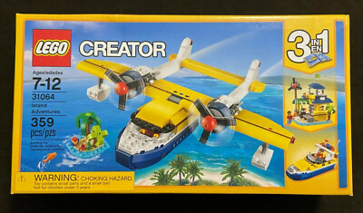LEGO 31064 Creator Island Adventures 3-in-1 Sea Plane Boat Hut Retired  Brand New
