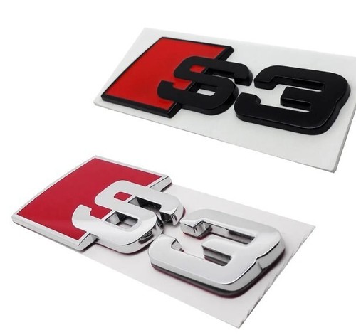 Audi S3 Boot Baúl Insignia 3D Brillo Negro y Rojo Emblema para A3 RS3 AUS Stock NUEVO - Imagen 2 de 4