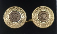 Genuine Versace Medusa Gold Color Cufflinks 15mm 5/8" 