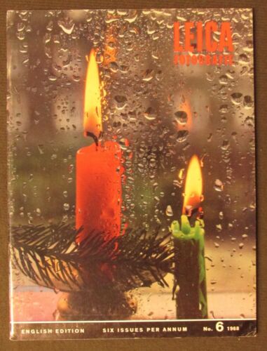 1968 LEICA MAGAZINE Vintage Photography Christmas Candle  Helmut cover camera ad - Afbeelding 1 van 1