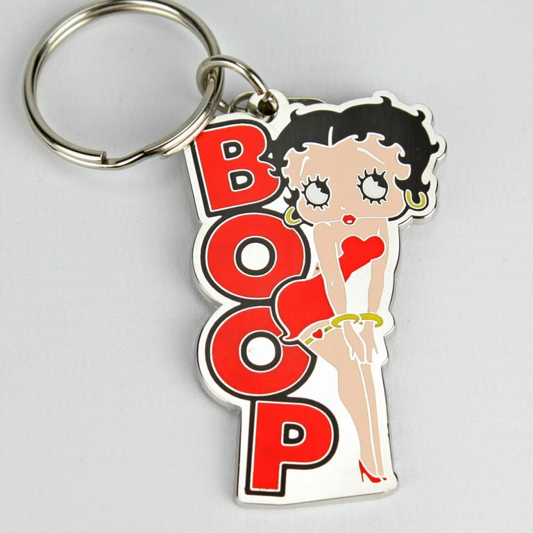 PLASTICOLOR Betty Boop Posing Rockabilly Comic Schlüsselanhänger Anhänger Key Chain Chrom