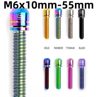 Bike Screws Bolts Titanium Ti With Washers for Headset MTB Road BMX M6x10mm-55mm