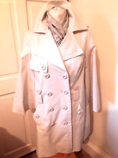 Ladies Mis-Behave Vintage size 12 beige Trenchcoat epaulettes double breasted