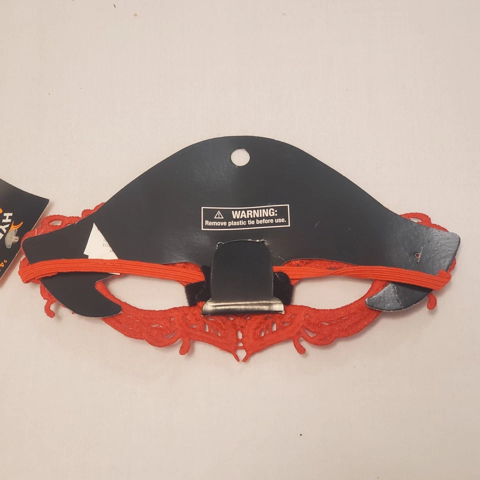 Halloweeen Masquerade Red Mardi Gras Mask NWT Adult Costume Fantasy Roll Play - Image 3 of 3