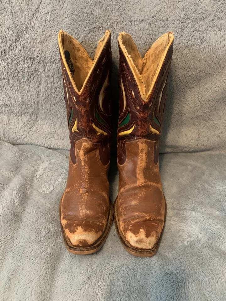 Rare Vintage 1940 50 Women Acme Western Boot Cowboy Pee Wee Shorty Bootie Size 6 - Image 2 of 4
