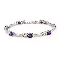 Bling Jewelry Purple Cz Synthetic White Opal Tennis Bracelet 925 Silver 7in Bling Jewelry Purple Cz Synthetic White Opal Tennis Bracelet 925 Silver 7in