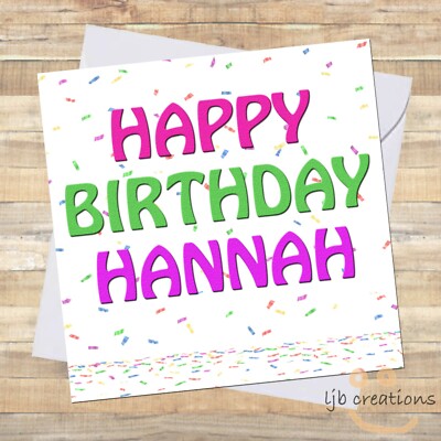 Personalisierte Karte ''HAPPY BIRTHDAY'' Freundin Dame Schwester Kumpelin ihr NAMEN HINZUFÜGEN