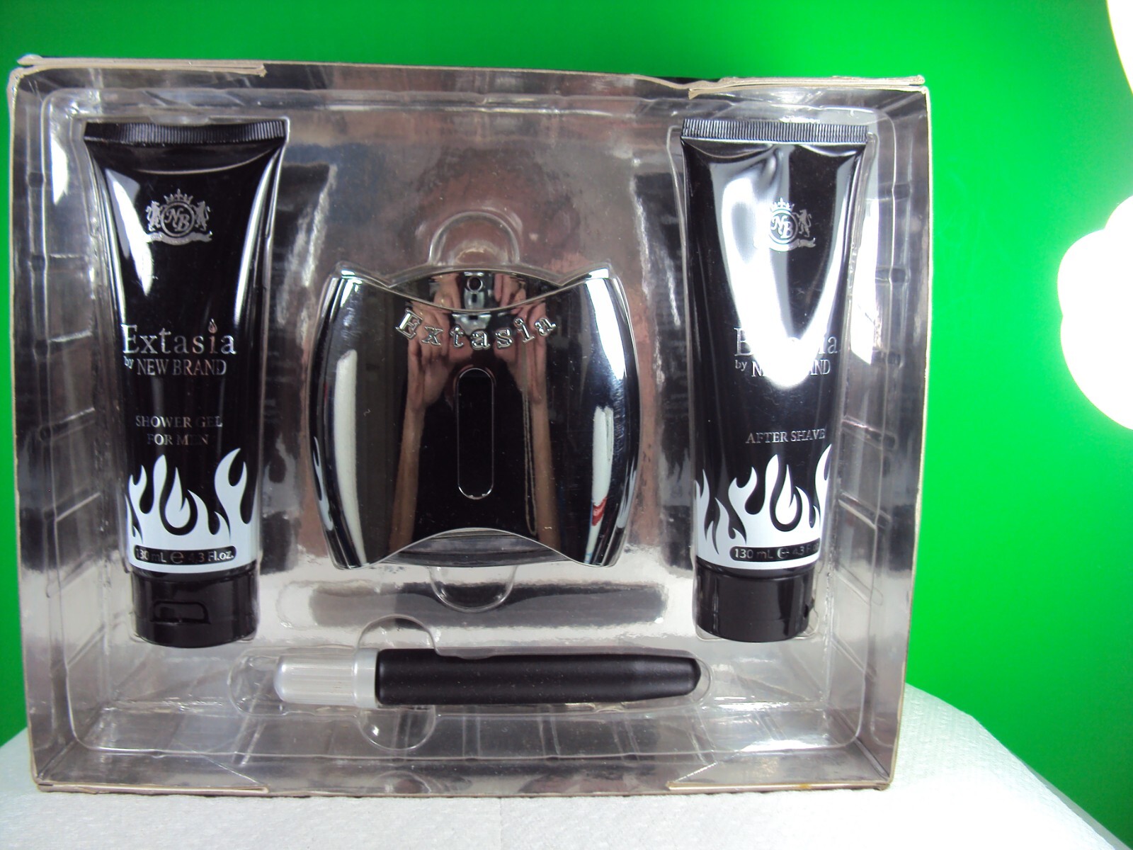 NEW BRAND PERFUMES PRESTIGE SET EXTASIA MEN AFTER SHAVE SOWER GEL EDT