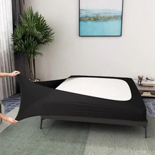 Box Spring Cover Twin Size - Jersey Knit & Stretchy Wrap Twin/Twin XL, Black 