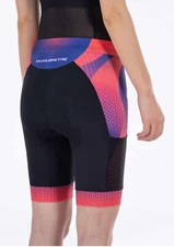 MY KILOMETRE Triathlon Shorts Womens 8" Tri Shorts with Side Pockets Adjustable