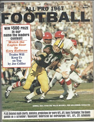 1967 All Pro Football magazine Carroll Dale, Green Bay Packers Super Bowl  VG