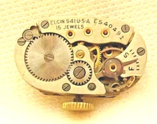 Elgin Wristwatch Movement 15J Antique 541 Ticks