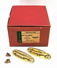 NOS! 2 Vintage 1950’s-60’s 4” Brass Plated Steel Sash Lifts from National Lock