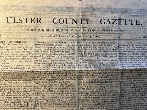 1800 Ulster County Gazette Zeitung George Washington Nachruf Nachdruck Tod