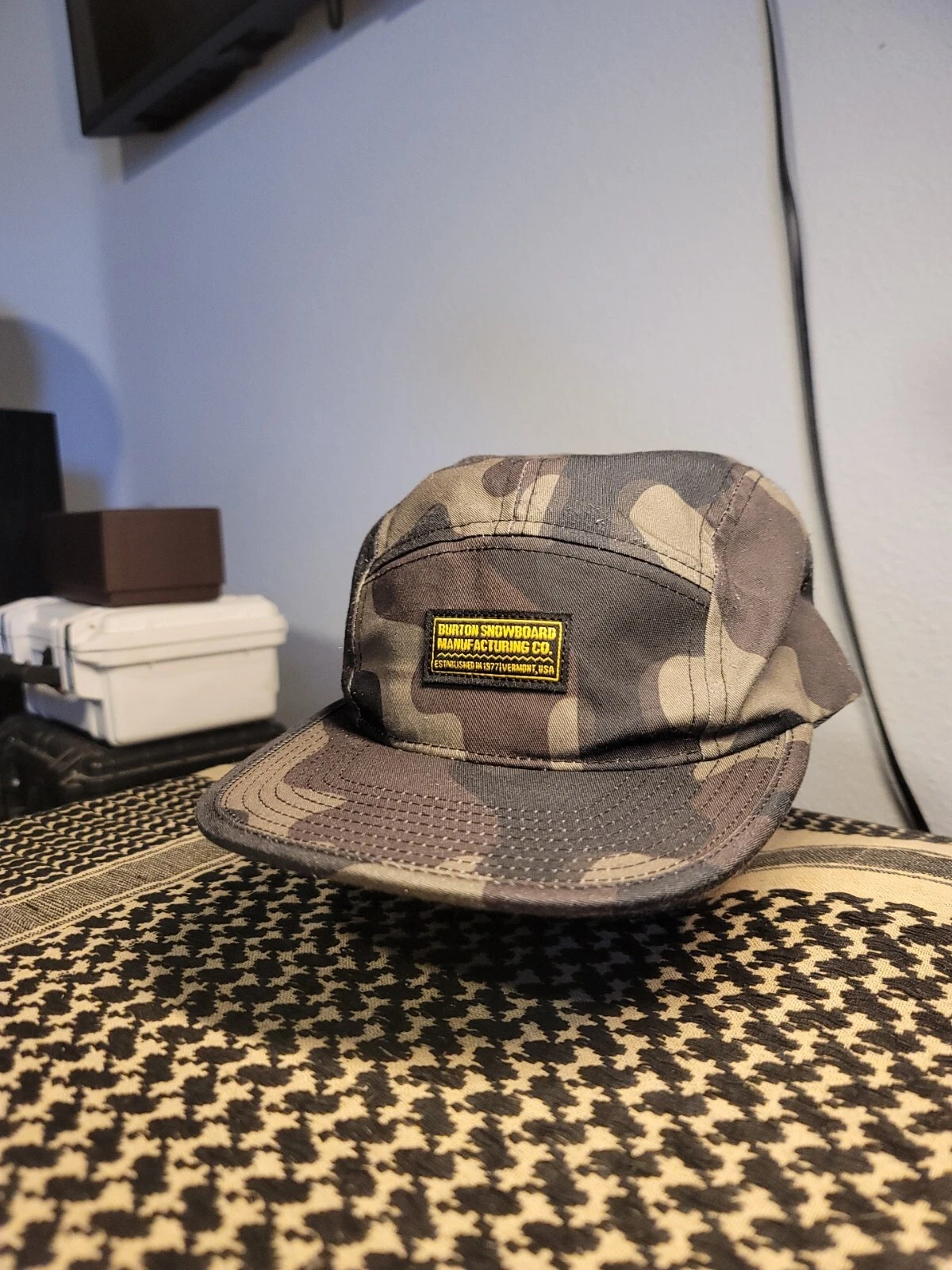 Burton Snowboard Company 5 Panel Strapback Hat Camo