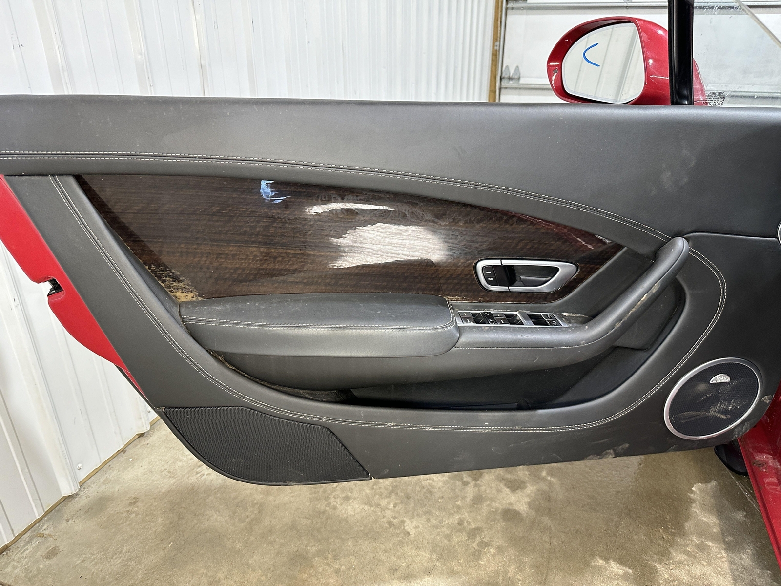 13 BENTLEY CONTINENTAL DRIVER LEFT QUARTER TRIM PANEL DRAGON RED PEARL 6336