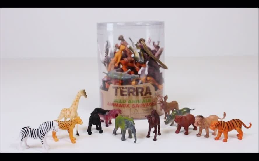 Terra By Battat – Set De 6 Figurines Animaux Sauvages Réalistes – Éléphants, Girafe, Zèbre, Lionne, Bison – Dès 3 Ans – AN6061BZ