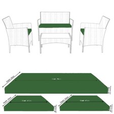 Replacement 3pc Rattan Chair Cushion Set Outdoor Garden Sofa Seat Pad