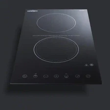 Summit CR2B15T Black 12"W Built-In Electronic Cooktop With Automatic Shut Off