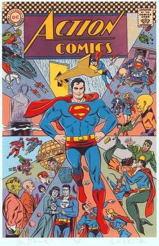 Mike Laura Allred SIGNÉ Superman épreuve d'artiste AP Art Print Action Comics #1000