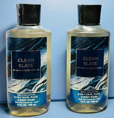 *NEW* MEN'S ~ CLEAN SLATE ~ 2PK  3in1 HAIR, FACE & BODY WASH ~ Bath & Body Works