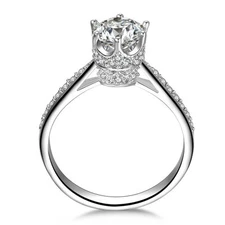 QUEEN 925 STERLING SILVER CZ ENGAGMENT RING WEDDING BAND WOMEN'S SIZE 3-12 SA041