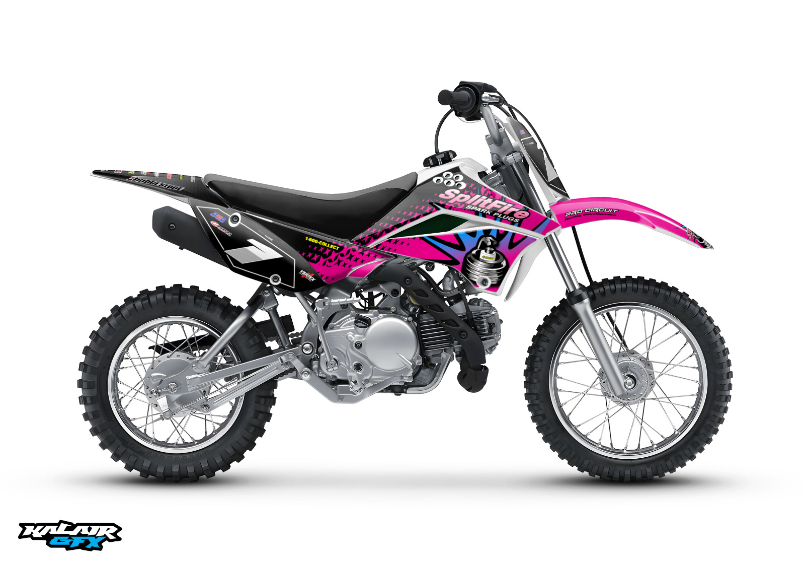 Graphics Kit for Kawasaki KLX110 KLX110R/RL (2010-2024) Lancaster - Magenta