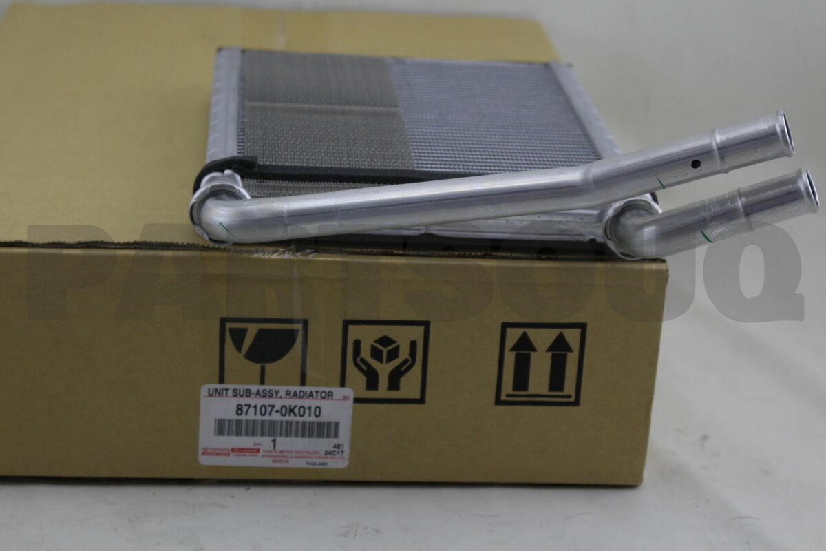 871070K010 Genuine Toyota UNIT SUB-ASSY, HEATER RADIATOR 871070K010 Genuine Toyota UNIT SUB-ASSY, HEATER RADIATOR