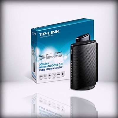TP-Link TC-W7960 + DOCSIS3.0 300Mbps Wireless WiFi Cable Modem Router Black N300