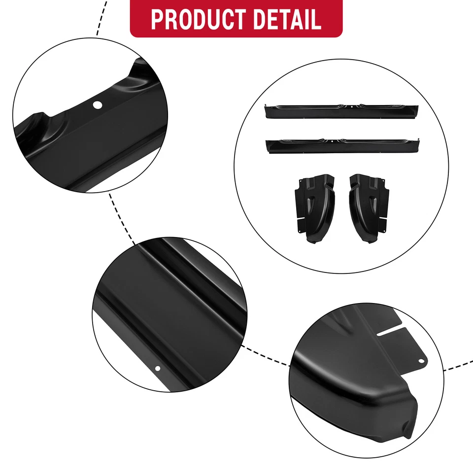 Pair Rocker Panels & Cab Corners For 2002-2008 Dodge Ram Quad Cab 1500 2500 3500 - Image 4 of 4