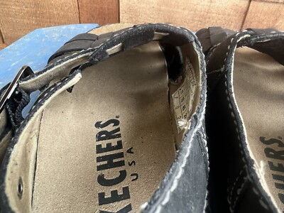 VTG Y2K Skechers Chunky Fisherman Jammers Leather Sandals 