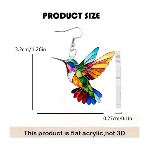 10 Pares Pendientes Colibrí 2D Novedad Pájaro Pendientes Colgantes Regalo Niña - Imagen 4 de 6