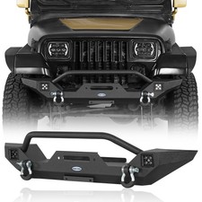 Fit 1987-2006 Jeep Wrangler Yjtj Steel Front Bumper Wled Lights D-rings