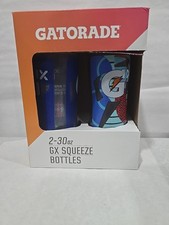 NEW Gatorade GX Squeeze Water Bottles 30 Ounce, Blue  Light Blue, 2 Pack