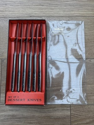 Vintage 70er Jahre Kingcraft Edelstahl Wüstenmesser 6er Set