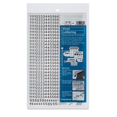 Chartpak Self-Adhesive Vinyl Numbers, 3 Inches High, Red, 10 per Pack (01172)