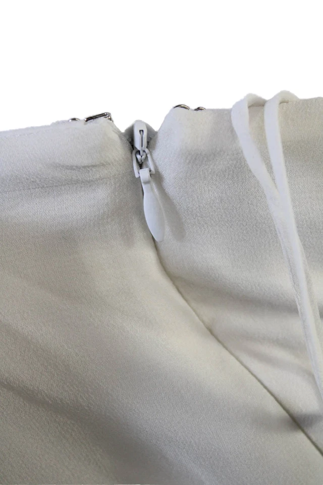 Pantalones de vestir Valentina Kova para mujer blancos mezcla de seda talla XL Foto 4 de 4