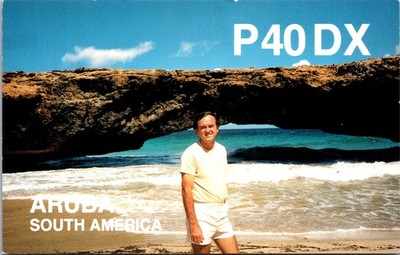 P40DX QSL Card 1988 Aruba Natural Bridge CQWW 10m SSB Contest AA4VK
