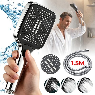 Duschkopf Hochdruck 3Modi Handbrause Duschbrause Wassersparend mit 1.5M Schlauch