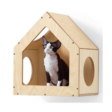 FUKUMARU Cat House Wall Mounted, 15.5x11.8x18 Inches Birch Plywood Condo, Mul...