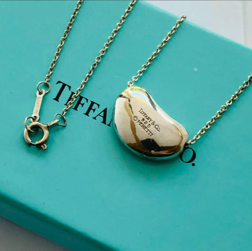 TIFFANY & Co Elsa Peretti Large Bean Sterling Silver925 Pendant necklace 18x11mm