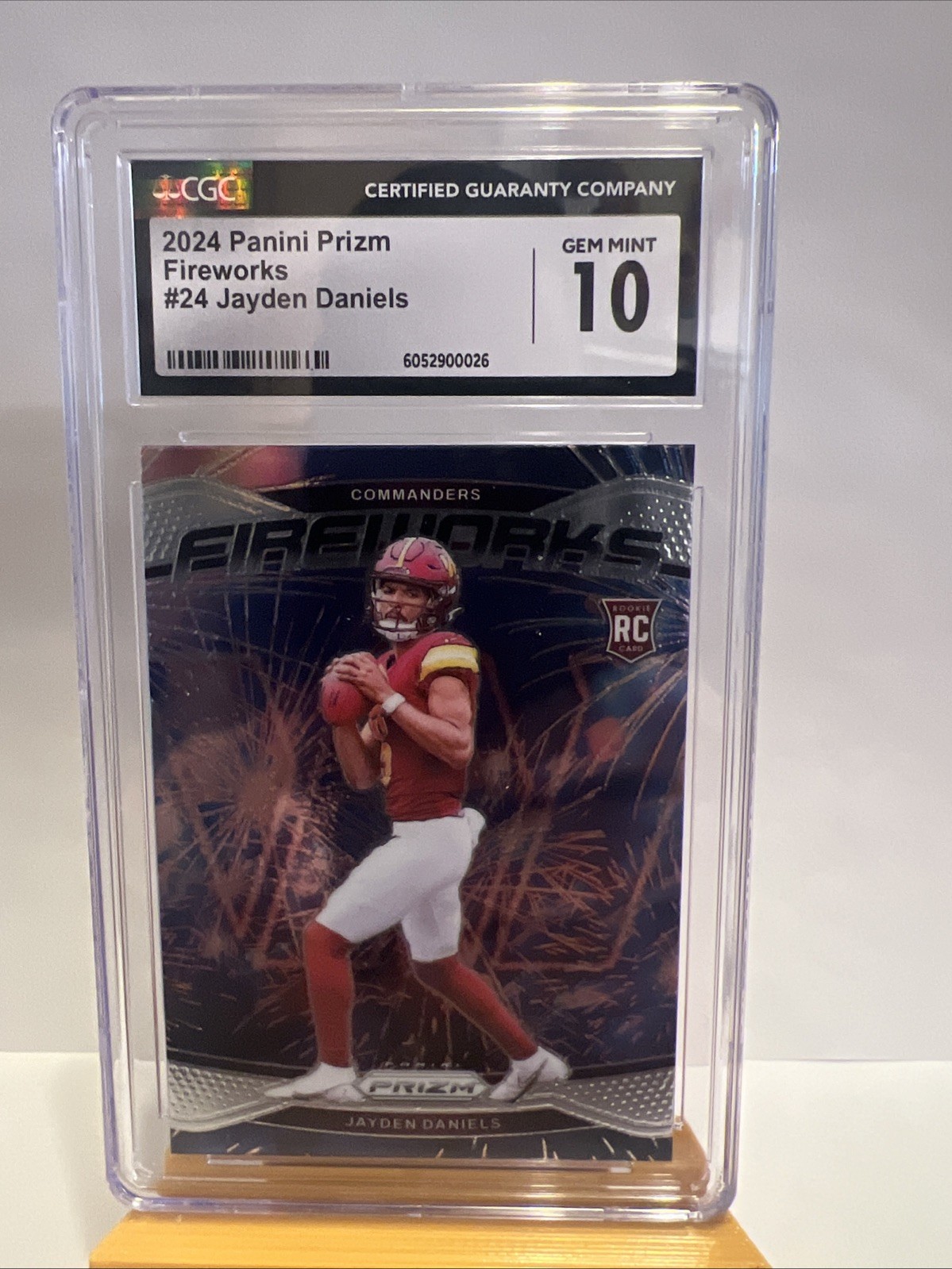 2024 Panini Prizm - Fireworks Jayden Daniels #24 Silver Prizm (RC)