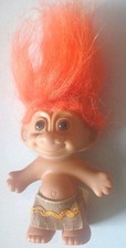 VTG 90s Russ Troll Doll 3"-Indian Brave Native American